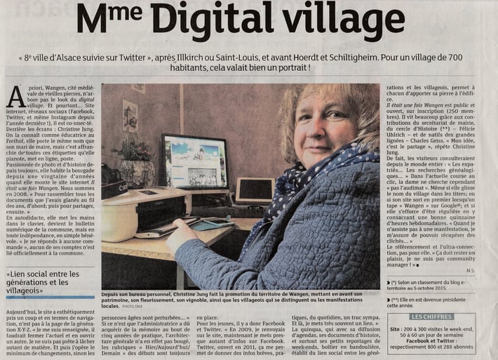 Christine Jung, administratrice du site wangen-village.alsace