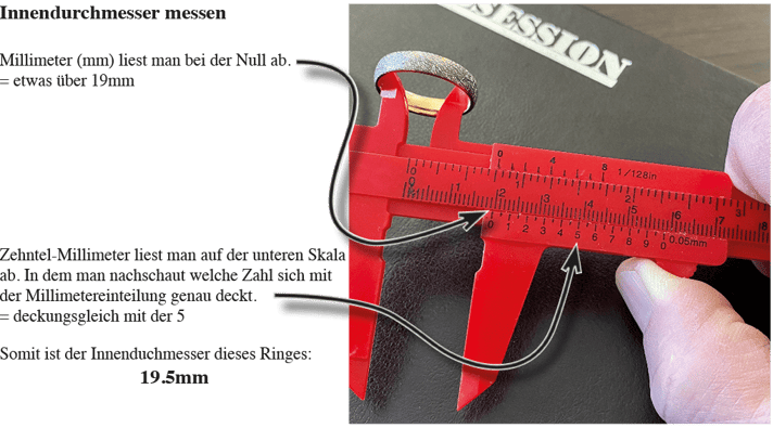 Wie verwende ich eine Schublehre um einen Innendurchmesser zu messen?
