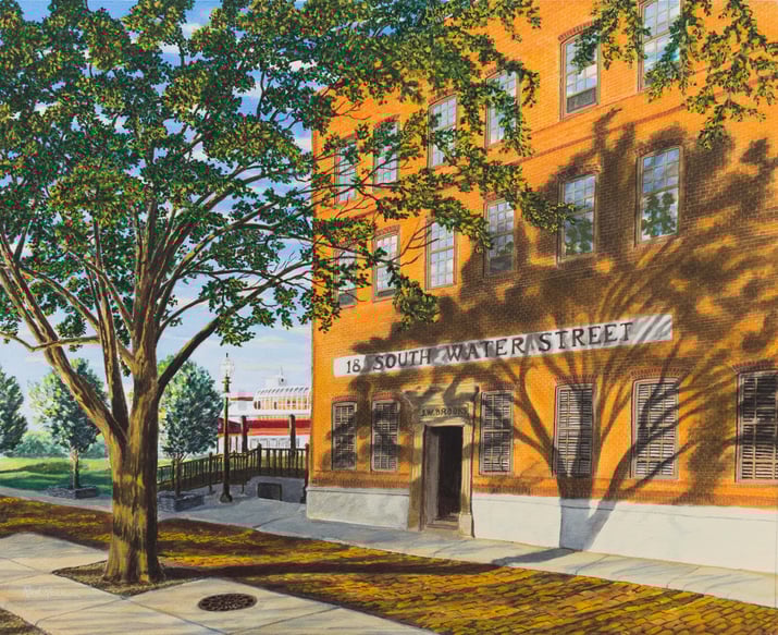 Rod Roskom "Water Street Sunrise", Latest work 2020