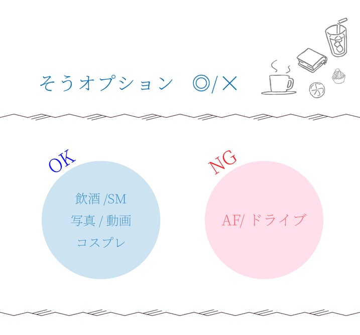 セラピストの可能オプション/OK or NG/ 札幌 女性用風俗 すすきの 雨はしずかに
