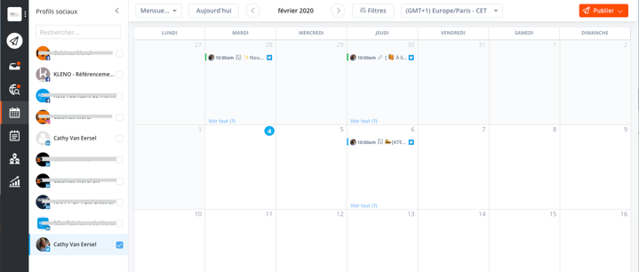 Visualiser le calendrier de publication d'Agorapulse