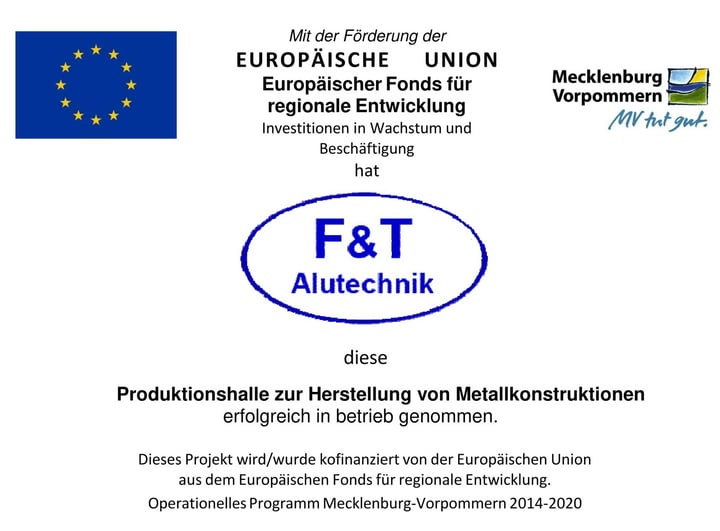 EU-Förderung der Produktionsstätte Ludwigslust