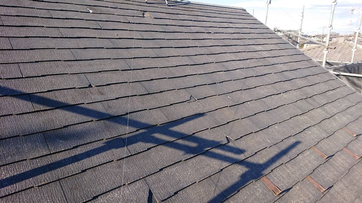 鎌ヶ谷市北初富の屋根カバー工法、外壁塗装工事前