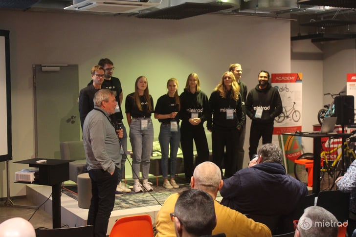 Das Team von mietrad.de bei der Veranstaltung mietrad connect 2024