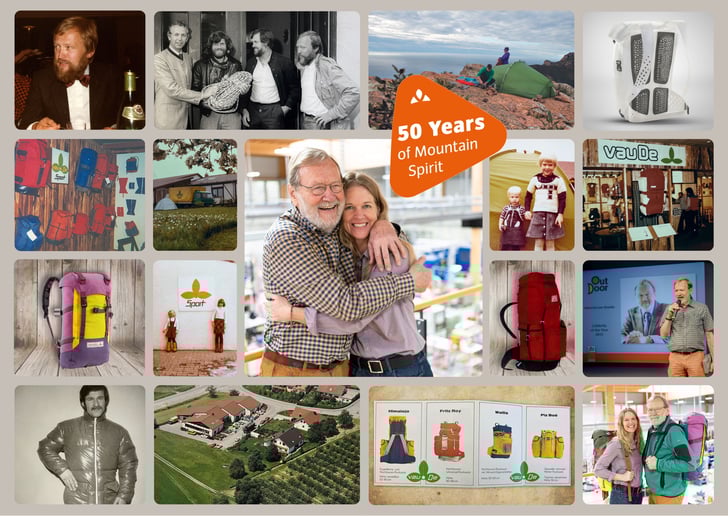 Collage zu 50 Jahre Jubiläum von VAUDE ©VAUDE