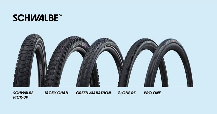 Insgesamt werden 70% aller Schwalbe-Reifen mit recyceltem Ruß hergestellt – unter anderem die Modelle Pick Up, Green Marathon, Tacky Chan, G-ONE RX oder Pro One.