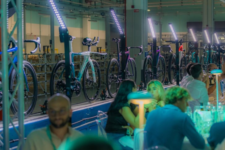 Cycling Beyond took place inside Bianchi’s production facility. © Bianchi