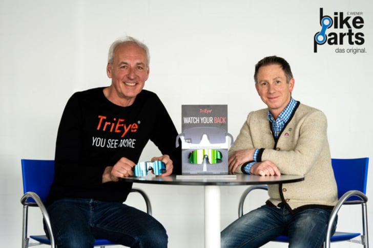 Dirk Sandrock, GF Fa.Momes GmbH (o-synce/Trieye) und Peter Hennig, Einkäufer E. Wiener Bike Parts GmbH