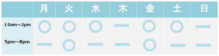 月曜日と金曜日の午前診は10時~13時です