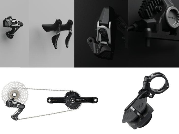 ROTOR BIKE COMPONENTS: oben Rotor Uno für Gravelbike, unten Rotor Uno für MTB ©