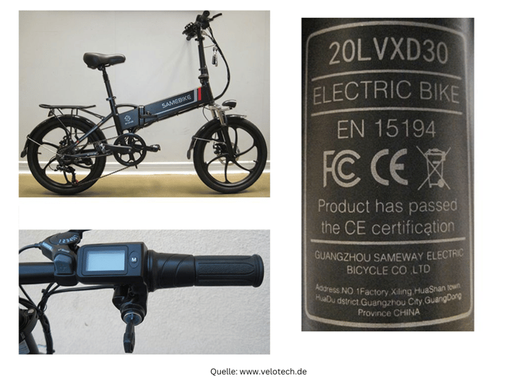 E-Klapprad der Marke Samebike wurde aufgrund von Sicherheitsmängeln über Safety Gate zurückgerufen