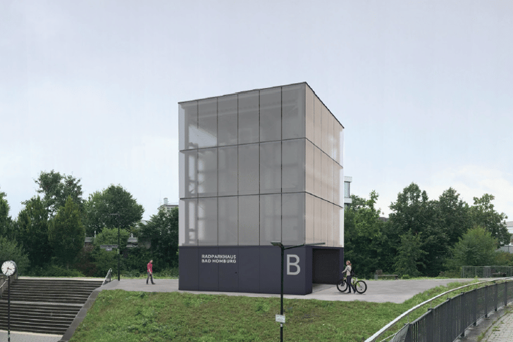 Geplantes Fahrradparkhaus in Bad Homburg v.d. Höhe (Grafik)