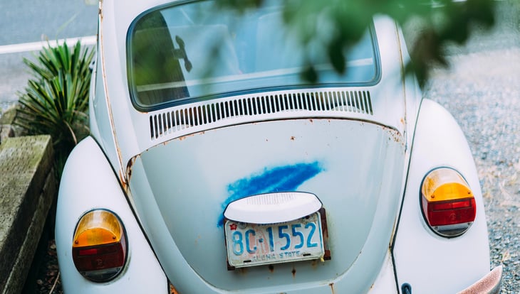 アメリカのナンバープレートのついたVW type1