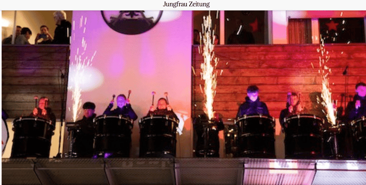 CLIFFHANGERS Jungfrau Zeitung Konzert Eröffnung Aparthotel Adelboden