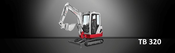 Bild: Takeuchi Kompaktbagger TB 320; Maschinengewicht 2.090 kg, teleskopierbares Laufwerk mit Gummiketten und Kabine