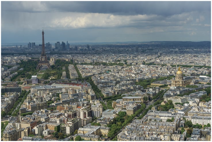 Paris mit Eiffelturm und Dôme des Invalides - 27.04.2017