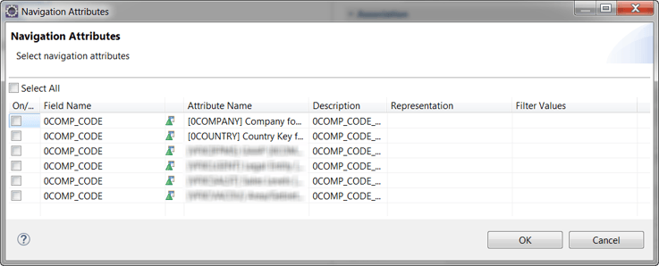 Select navigation attributes