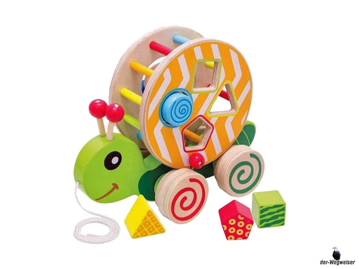 Im Paket Eichhorn ist ein Nachzieh-Stecktier und vier Steckbausteine enthalten.