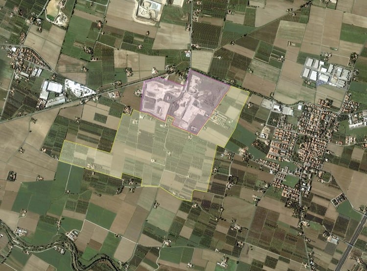 confini originali prima delle osservazioni del Comitato Piumazzese al piano estrattivo sul polo 12