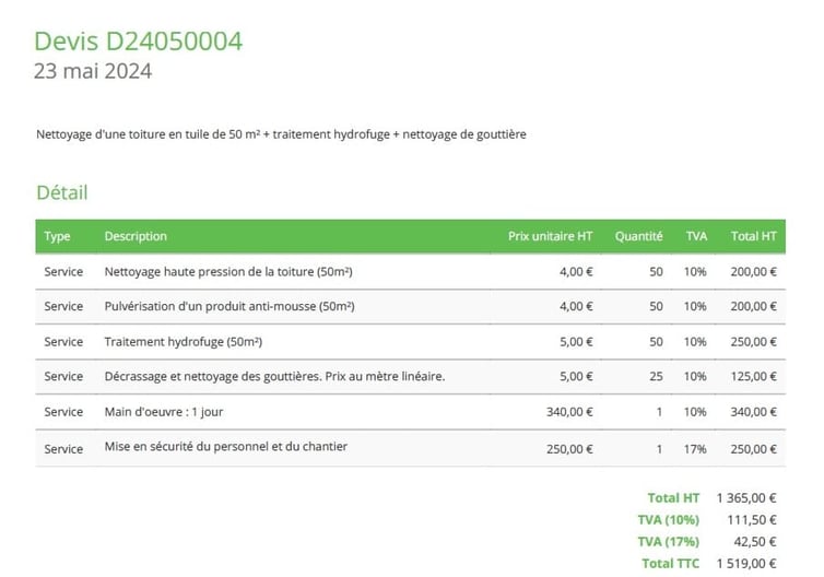 Devis nettoyage de toiture - Prix nettoyage de toiture