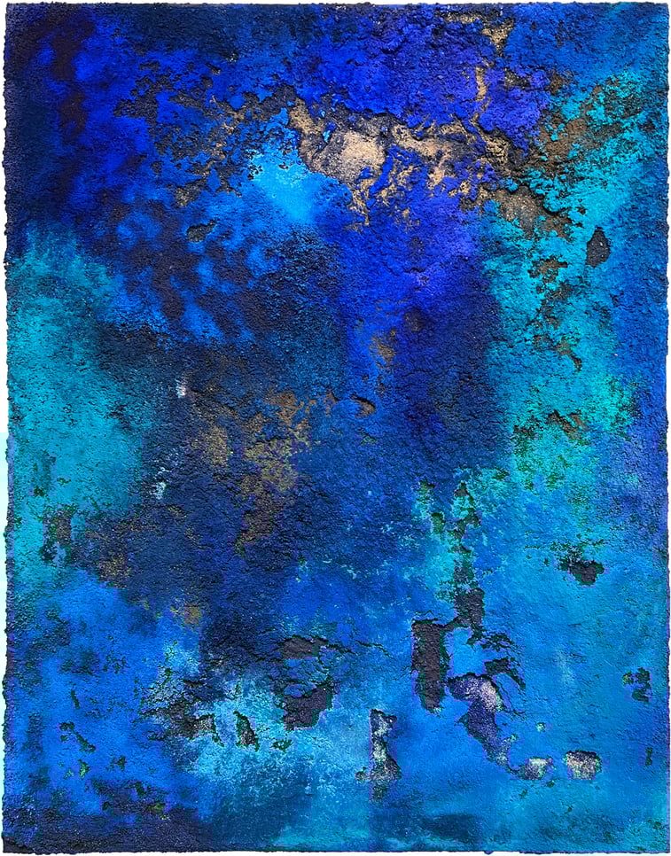 "Into the Night" 2024    200 x 140 Acrylfarbe mit Sand und Pigment auf Leinwand