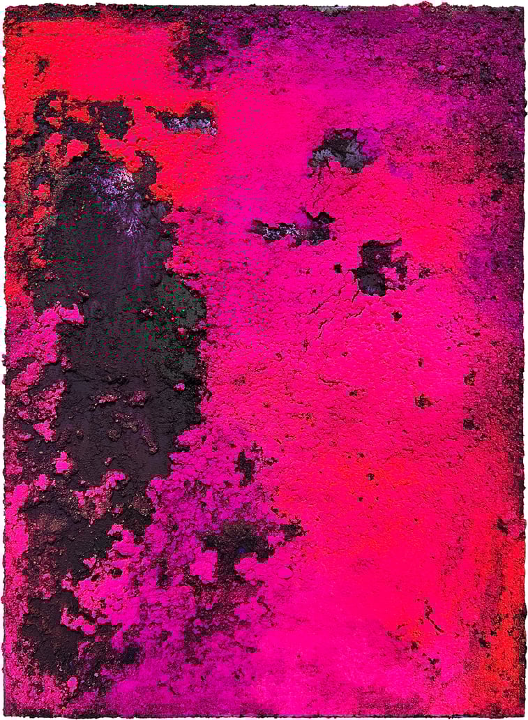 "Purpla Rain" 2024    70 x 50 Acrylfarbe, Sand und Pigment auf Leinwand //sold//