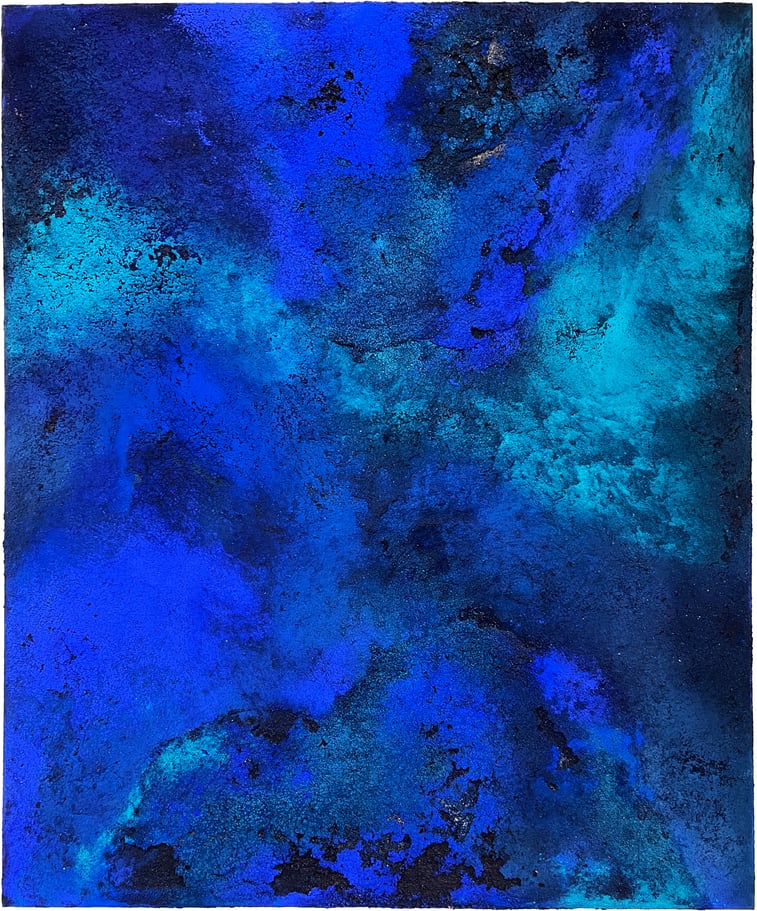 "Swirl" 2024     120 x 100 Acrylfarbe mit Sand und Pigment auf Leinwand