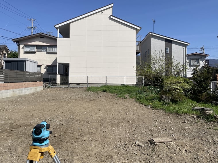 長野県　松本市　建築設計事務所　建築家　news設計室　丸山和男　住宅設計　出川の家Ⅰ　解体工事　高低差測量　実測