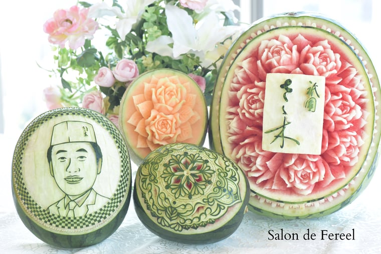 カービング　スイカ　祇園さ々木　祝賀会　パーティー　さ々木　京都