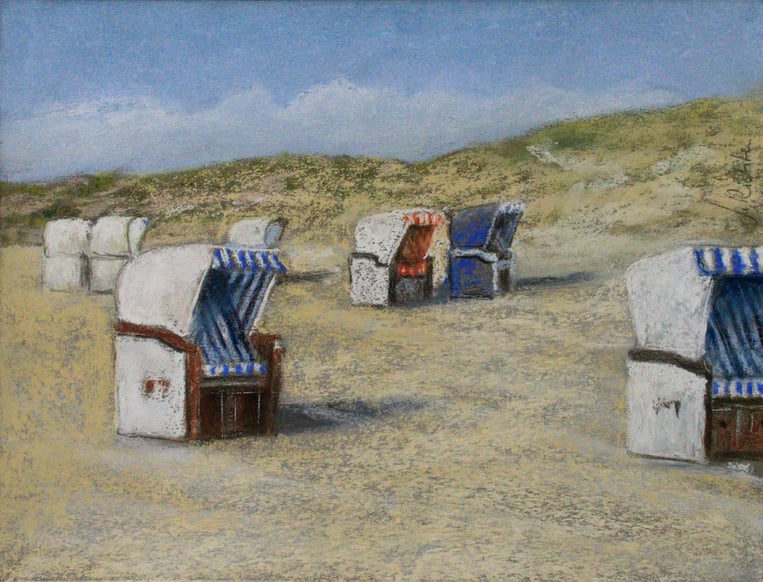 "Strandkörbe" (Pastell), 50 cm x 40 cm