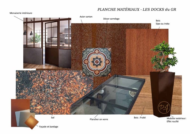 Planche matériaux restaurant GR Saint Martin de Londres