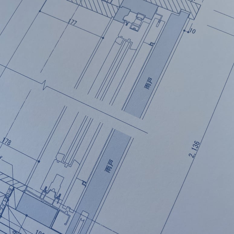 長野県　松本市　建築設計事務所　建築家　news設計室　丸山和男　青焼き風ブループリント　製本
