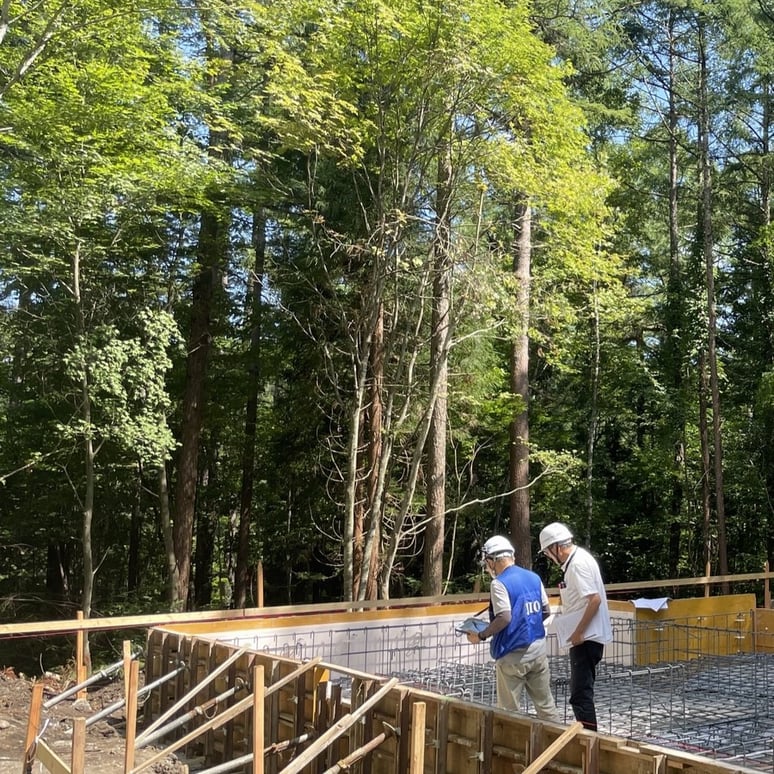 長野県　松本市　長野市　飯綱高原　建築設計事務所　建築家　news設計室　丸山和男　別荘設計　飯綱山荘Ⅲ（長野市）　基礎配筋検査