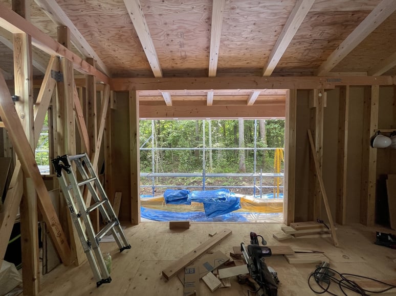 長野県　松本市　長野市　飯綱高原　建築設計事務所　建築家　news設計室　丸山和男　別荘設計　飯綱山荘Ⅲ　構造検査