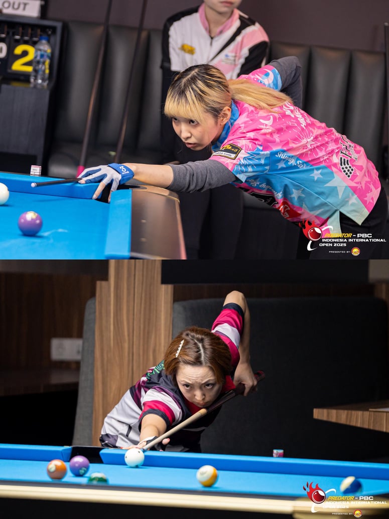 上：平口結貴、下：丸岡文子　丸岡は海外大会で初の賞金獲得