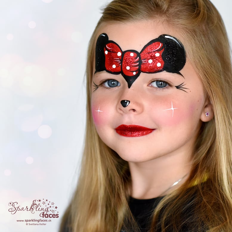 Kinderschminken_Vorlagen; Schminkfarben_kaufen_Schweiz; Kinderschminken_Kurse; einfach; Mini Mouse