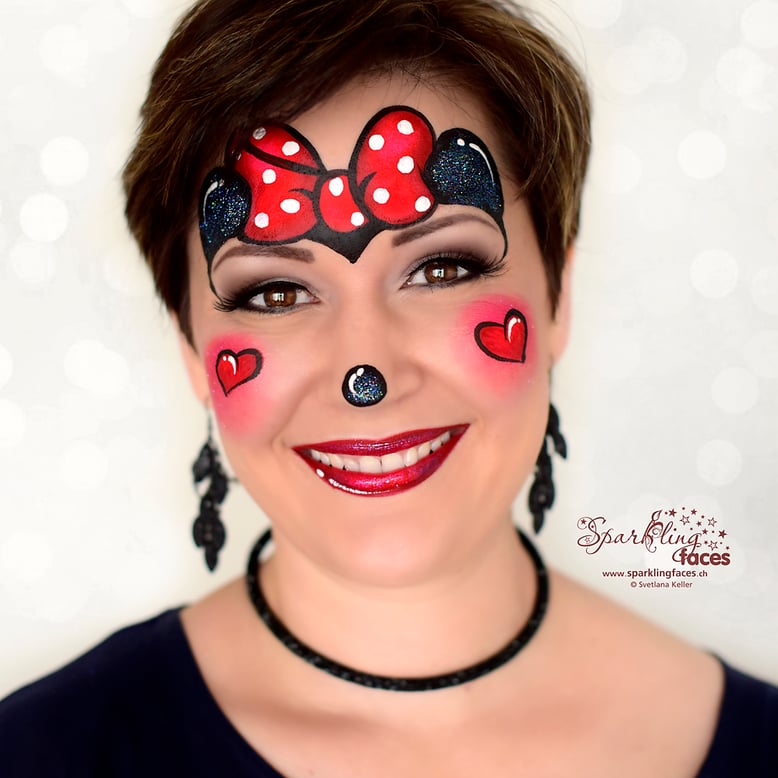 Kinderschminken_Vorlagen; Schminkfarben_kaufen_Schweiz; Kinderschminken_Kurse; einfach; Mini Mouse
