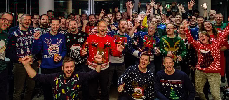 De kersttruienactie onder het personeel van ISSYS ICT