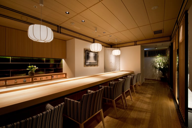 桧一枚板カウンター