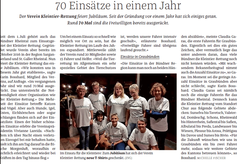 Bündner Tagblatt 23. Oktober 2017