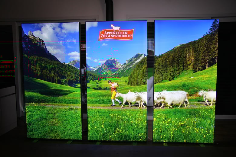 Marcel Schiegg, Wandbild, Spannbild, Wanddekoration, Appenzell, Appenzellerland, Raumakustik, LED Wandbild, LED Box