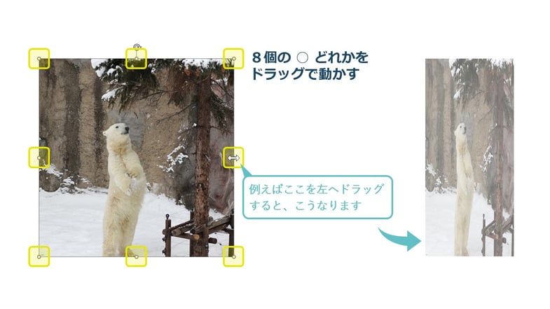 パワーポイントで、画像のサイズを変えるのは簡単です。