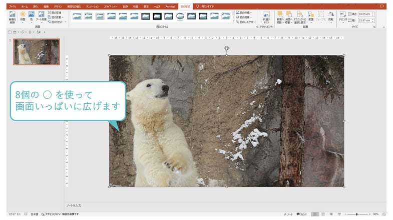 パワーポイントで、「画像のトリミング」を使うと様々な表現ができるようになります。