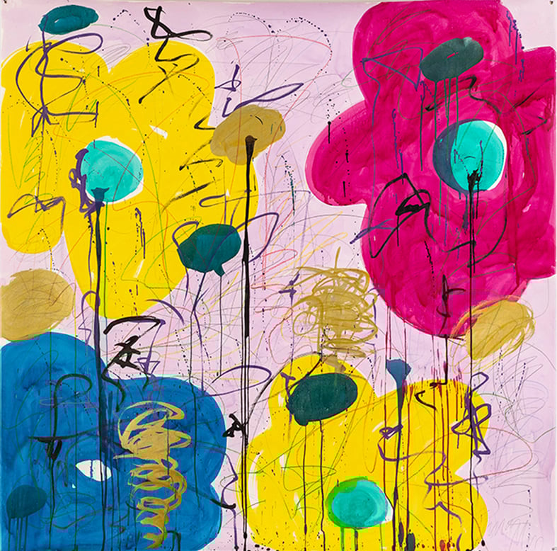flowers | ink, acryl on Canson paper | 152 x 152 cm | 2019 | Thomas Mass