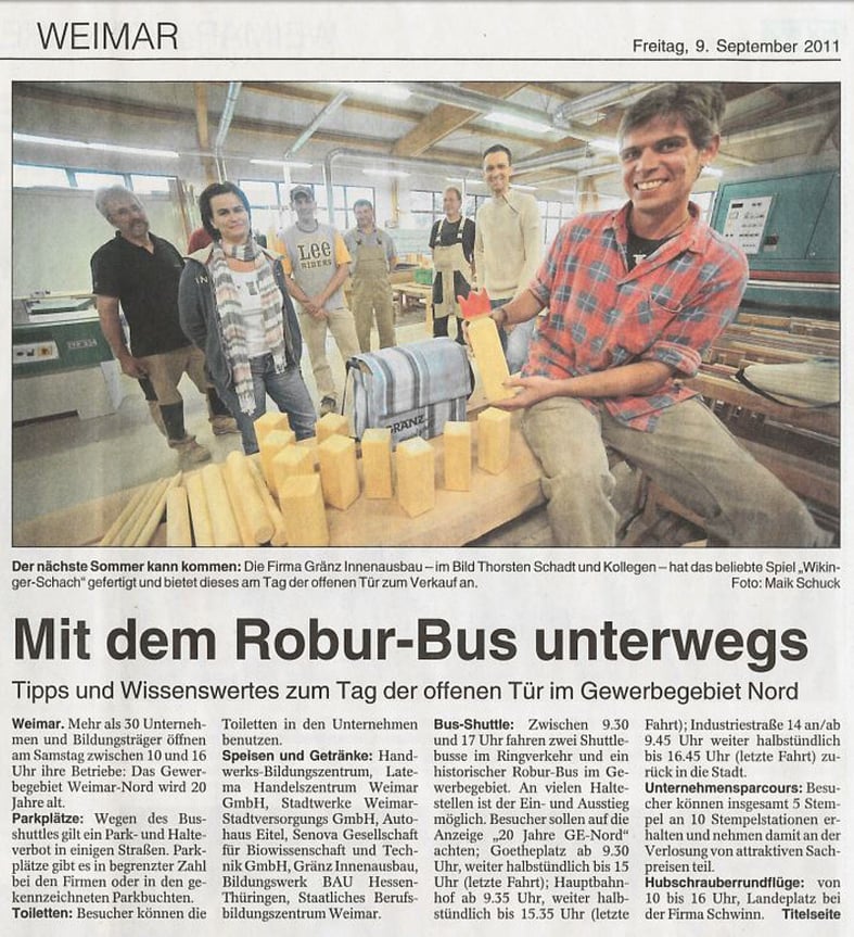 Pressebericht aus der "Thüringer Landeszeitung" vom 09.09.2011