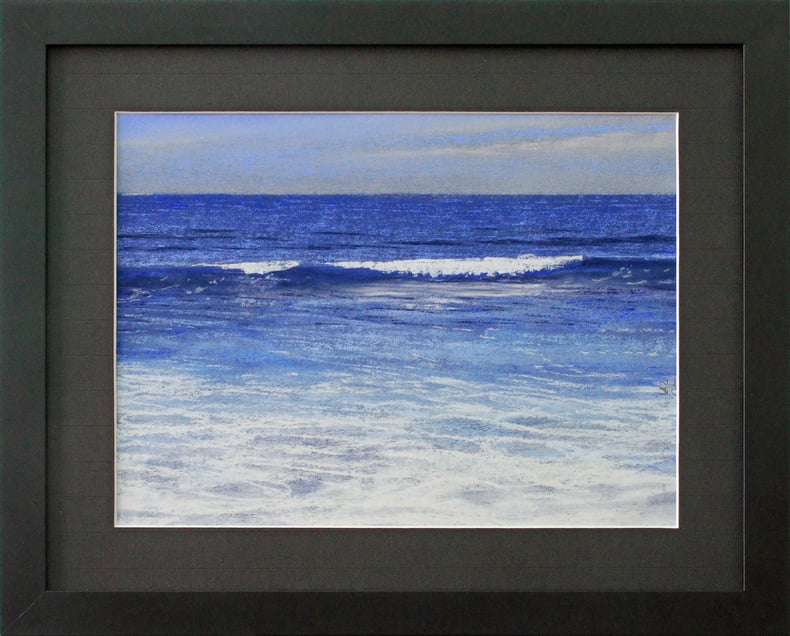 "Blaue Welle" (Pastell), 50 cm x 40 cm