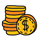 Icon Münzen mit Dollar-Zeichen