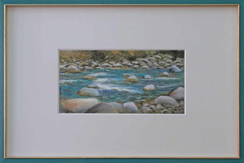 "Gebirgsfluss" (Pastell), 60 cm x 40 cm