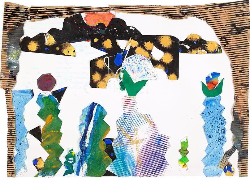 1000年に一度の夜にさく３本の花　(四つ切　水彩絵の具）　４年生　Ｋ.さん