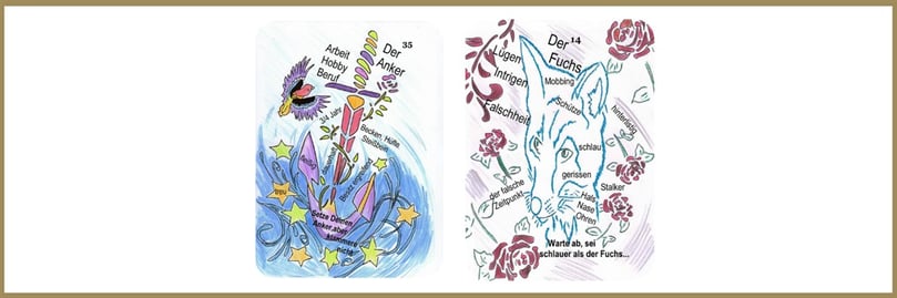 Lenormandkarten Anker und Fuchs